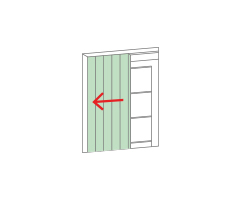Slat shutters which slide inside the wall